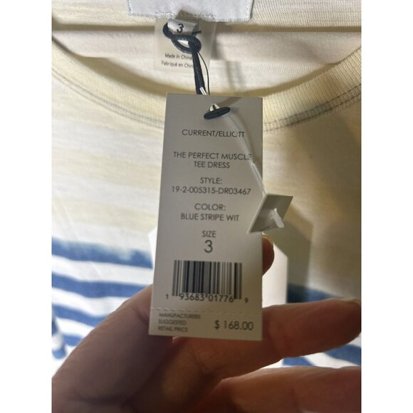 Current/Elliott The Perfect Muscle Tee striped Maxi Dress Size 3 (Large) NEW - Picture 6 of 6